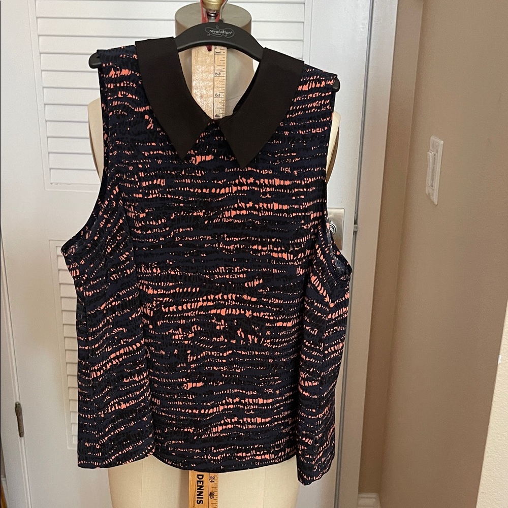 BCBGeneration Black and Pink Striped Blouse